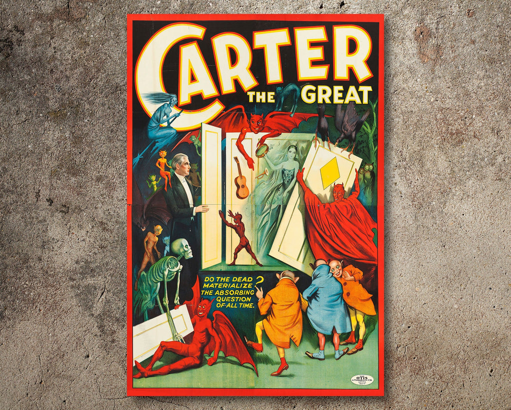 Carter The Great Vintage Poster Reprint - Classic Vaudeville Magician Home Decor in Poster Print or Canvas Art