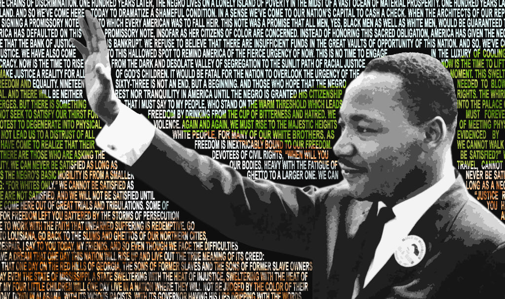 Martin Luther King Jr "I Have a Dream" Speech Pop Art Illustration - Civil Rights Black History Home Decor in Poster Print or Canvas Art