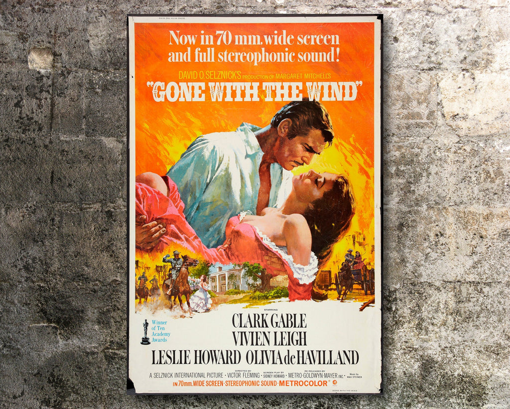 Gone with the Wind 1939 Vintage Poster Reprint - Classic Hollywood Home Decor in Poster Print or Canvas Art