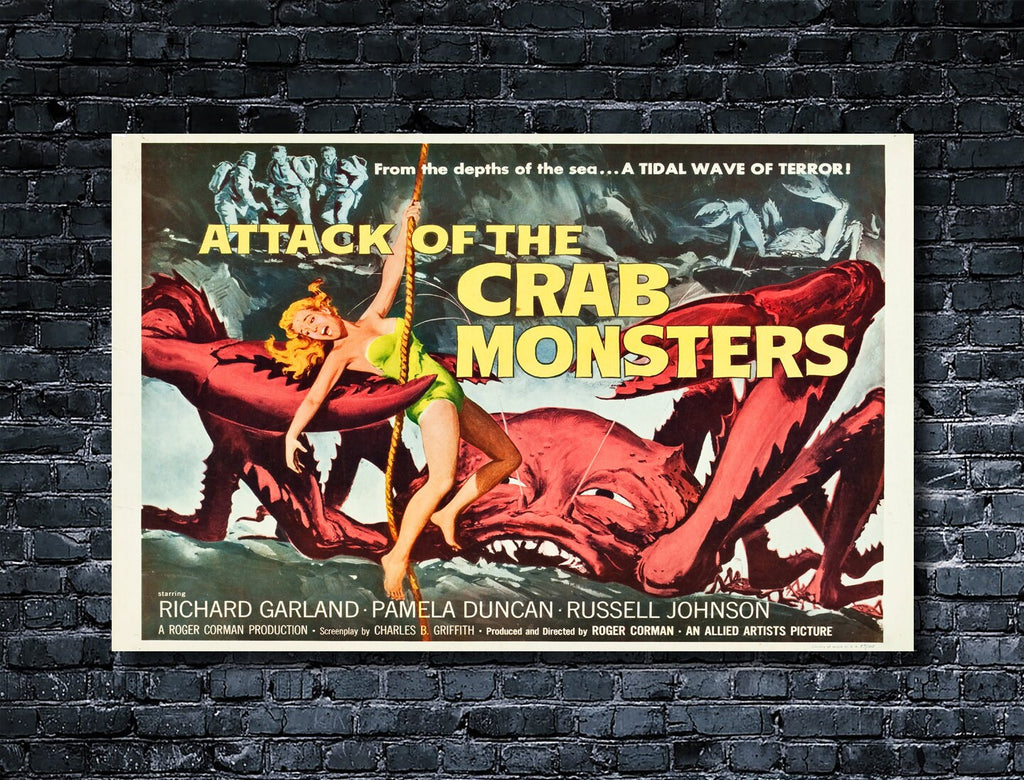 Attack of the Crab Monsters 1957 Vintage Poster Reprint - Science Fiction Home Decor in Poster Print or Canvas Art