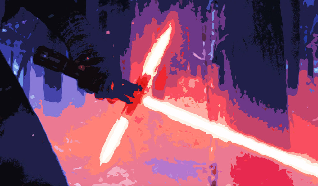 Kylo Ren Lightsaber Pop Art Illustration - Star Wars Home Decor in Poster Print or Canvas Art