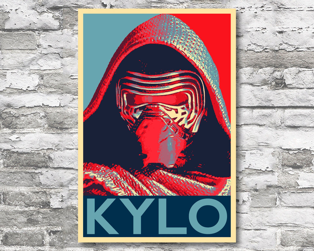 Kylo Ren Pop Art Illustration - Star Wars Home Decor in Poster Print or Canvas Art