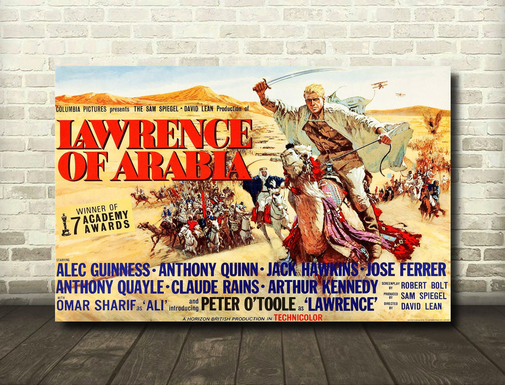 Lawrence of Arabia 1962 Vintage Poster Reprint - Classic Hollywood Movie Home Decor in Poster Print or Canvas Art