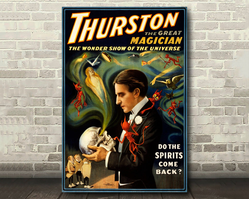 Thurston the Great Vintage Reprint Poster - Classic Vaudeville Magician Home Decor in Poster Print or Canvas Art