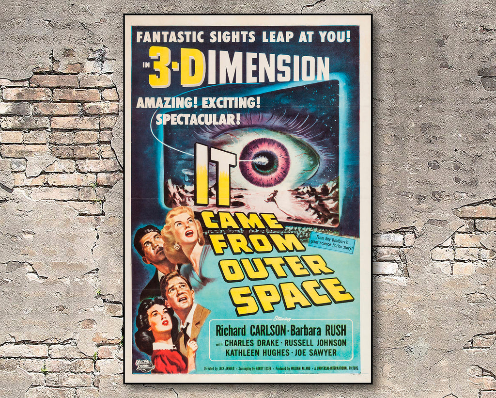 It Came from Outer Space 1953 Vintage Poster Reprint - Retro Monster Science Fiction Home Decor in Poster Print or Canvas Art