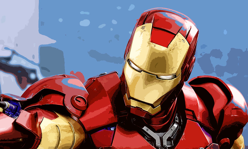 Iron Man Pop Art Illustration - Marvel Superhero Home Decor in Poster Print or Canvas Art