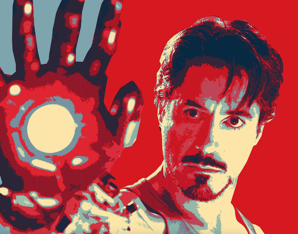 Iron Man Pop Art Illustration - Marvel Superhero Home Decor in Poster Print or Canvas Art