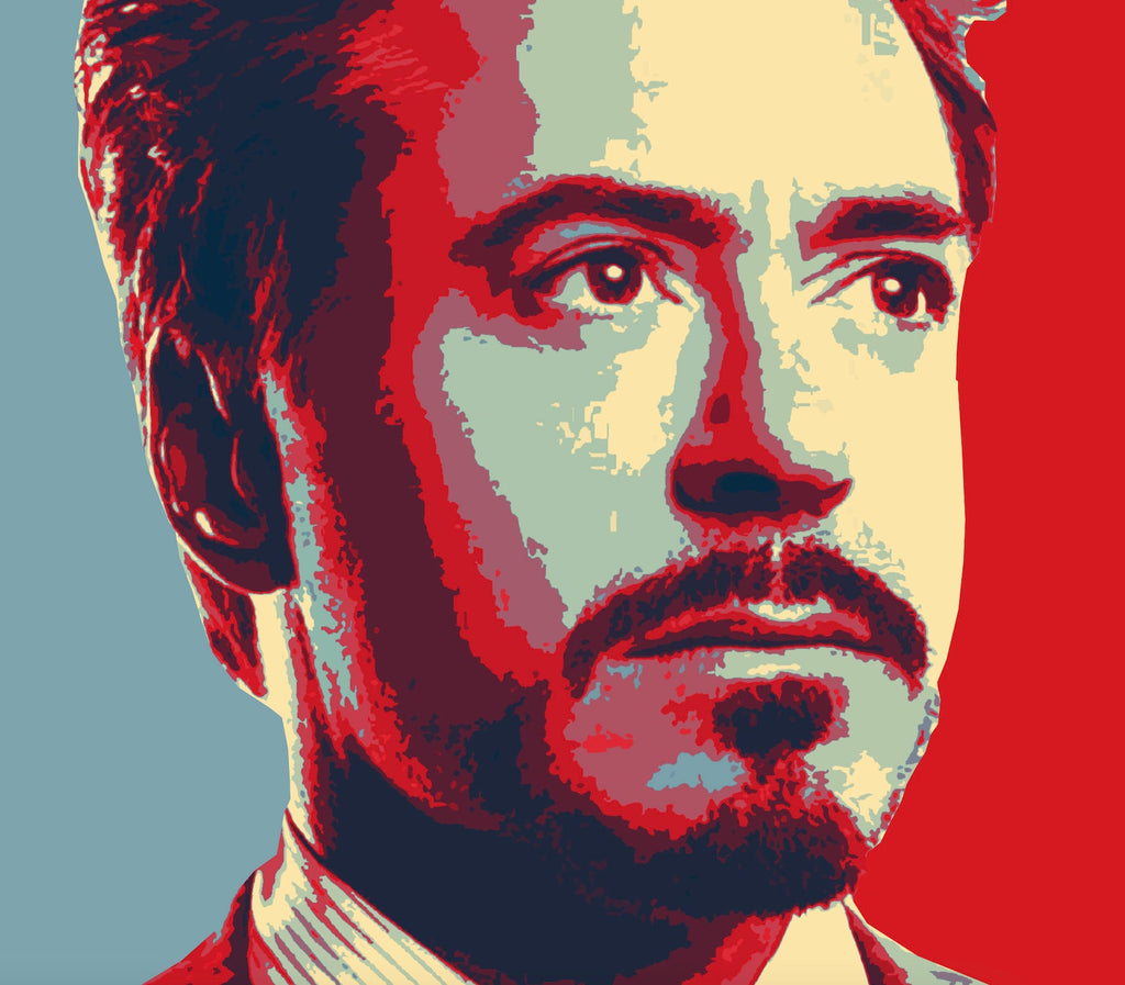 Tony Stark Pop Art Illustration - Marvel Superhero Home Decor in Poster Print or Canvas Art