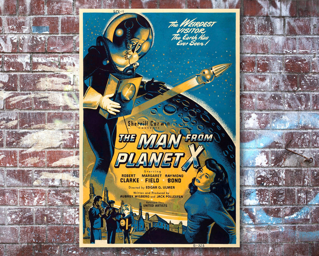 The Man from Planet X 1951 Vintage Poster Reprint - Retro Monster Science Fiction Home Decor in Poster Print or Canvas Art