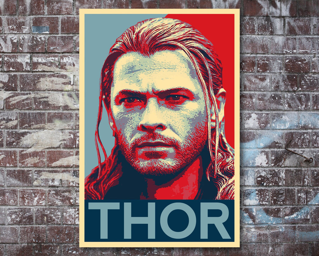 Thor Odinson Pop Art Illustration - Marvel Superhero Home Decor in Poster Print or Canvas Art