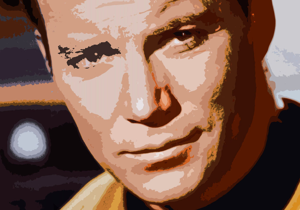 Captain Kirk Pop Art Illustration - Star Trek Home Decor in Poster Print or Canvas Art