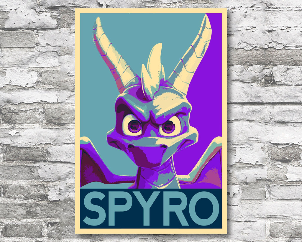 Spyro The Dragon Pop Art Illustration - Video Game Home Decor in Poster Print or Canvas Art