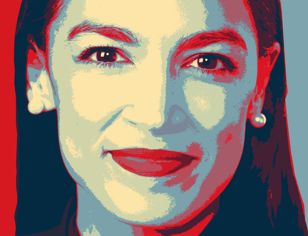 Alexandria Ocasio-Cortez Pop Art Illustration - Political Home Decor in Poster Print or Canvas Art