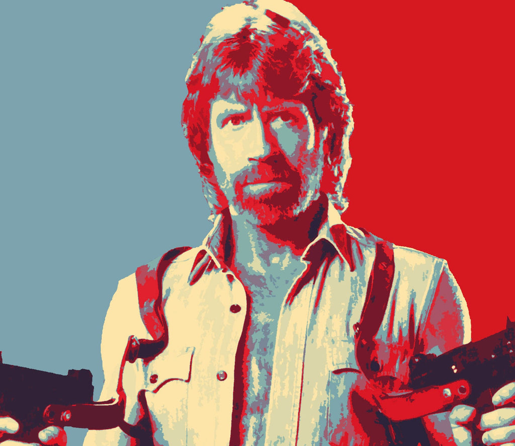 Chuck Norris Pop Art Illustration - Martial Arts Legend Home Decor in Poster Print or Canvas Art