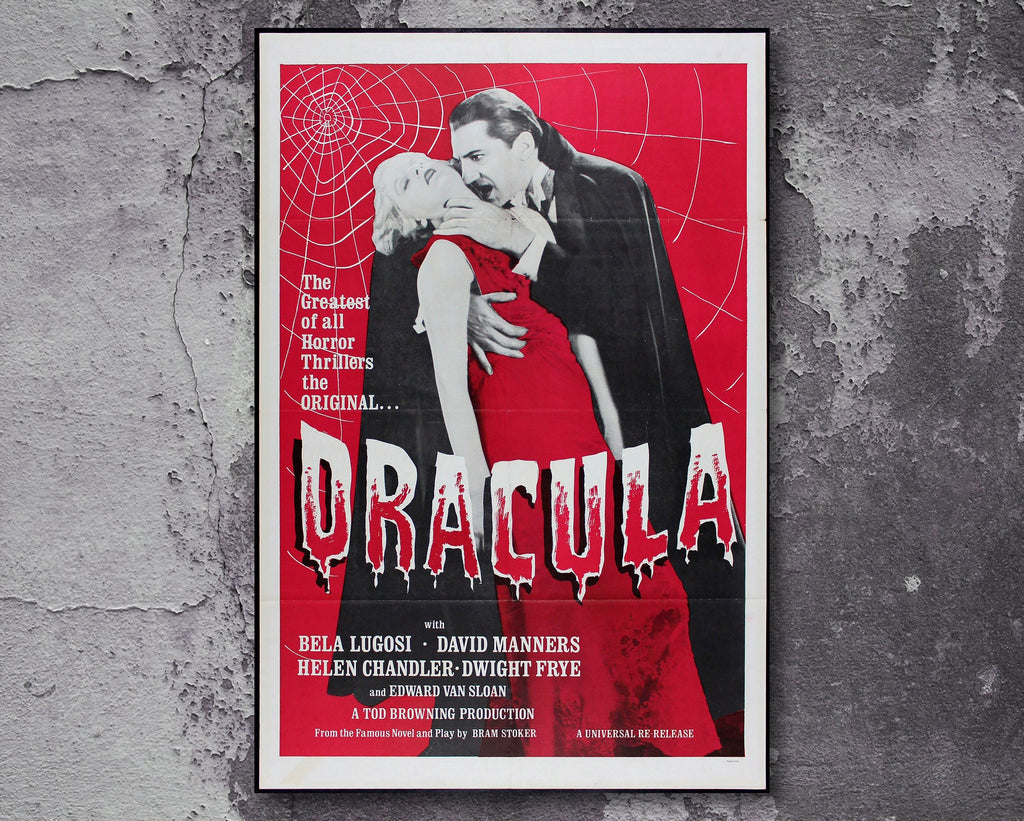 Dracula 1931 Vintage Movie Poster Reprint - Bela Lugosi Vampire Home Decor in Poster Print or Canvas Art