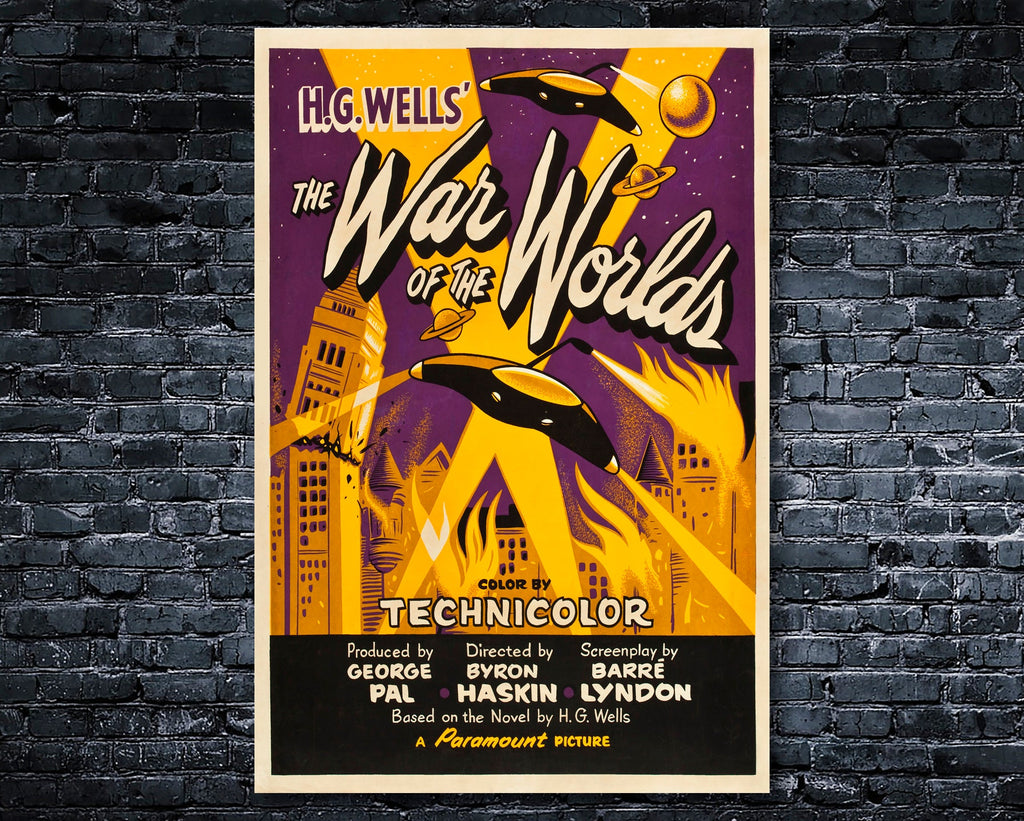 The War of the Worlds 1953 Vintage Poster Reprint - Science Fiction Home Decor in Poster Print or Canvas Art