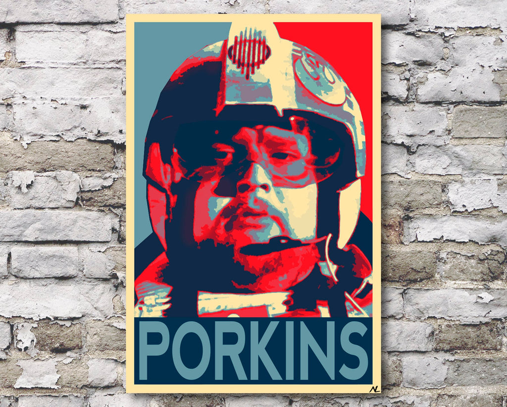 Rebel Pilot Porkins Pop Art Illustration - Star Wars Home Decor in Poster Print or Canvas Art