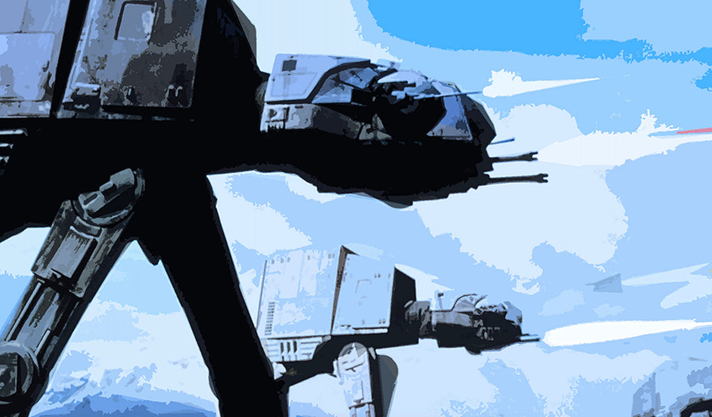 Empire AT-AT Walker Pop Art Illustration - Star Wars Home Decor in Poster Print or Canvas Art