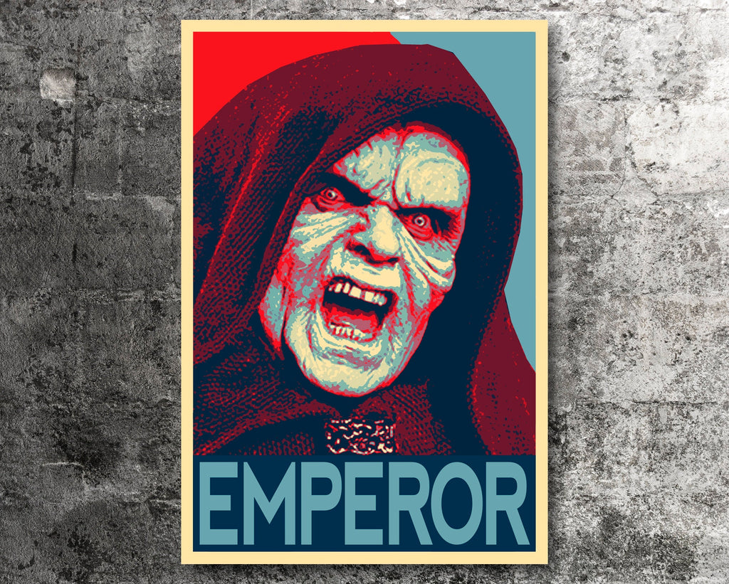 Emperor Darth Sidious Pop Art Illustration - Star Wars Home Decor in Poster Print or Canvas Art