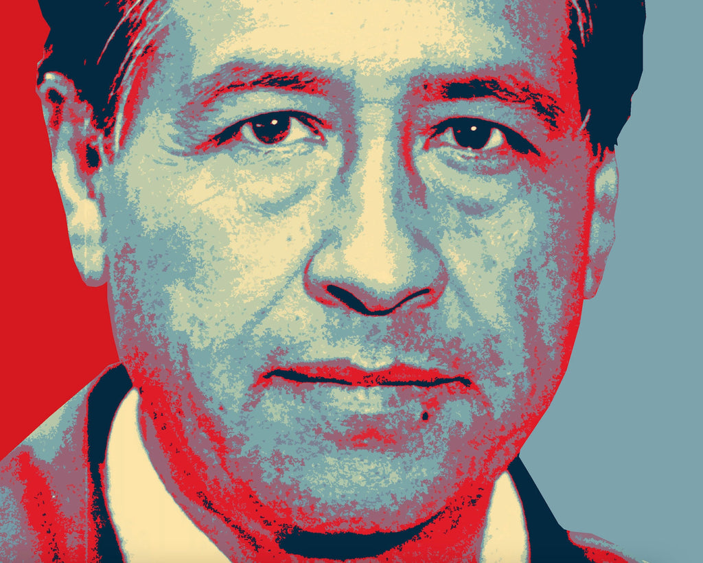 Cesar Chavez Pop Art Illustration - Latino American Civil Rights Icon Home Decor in Poster Print or Canvas Art