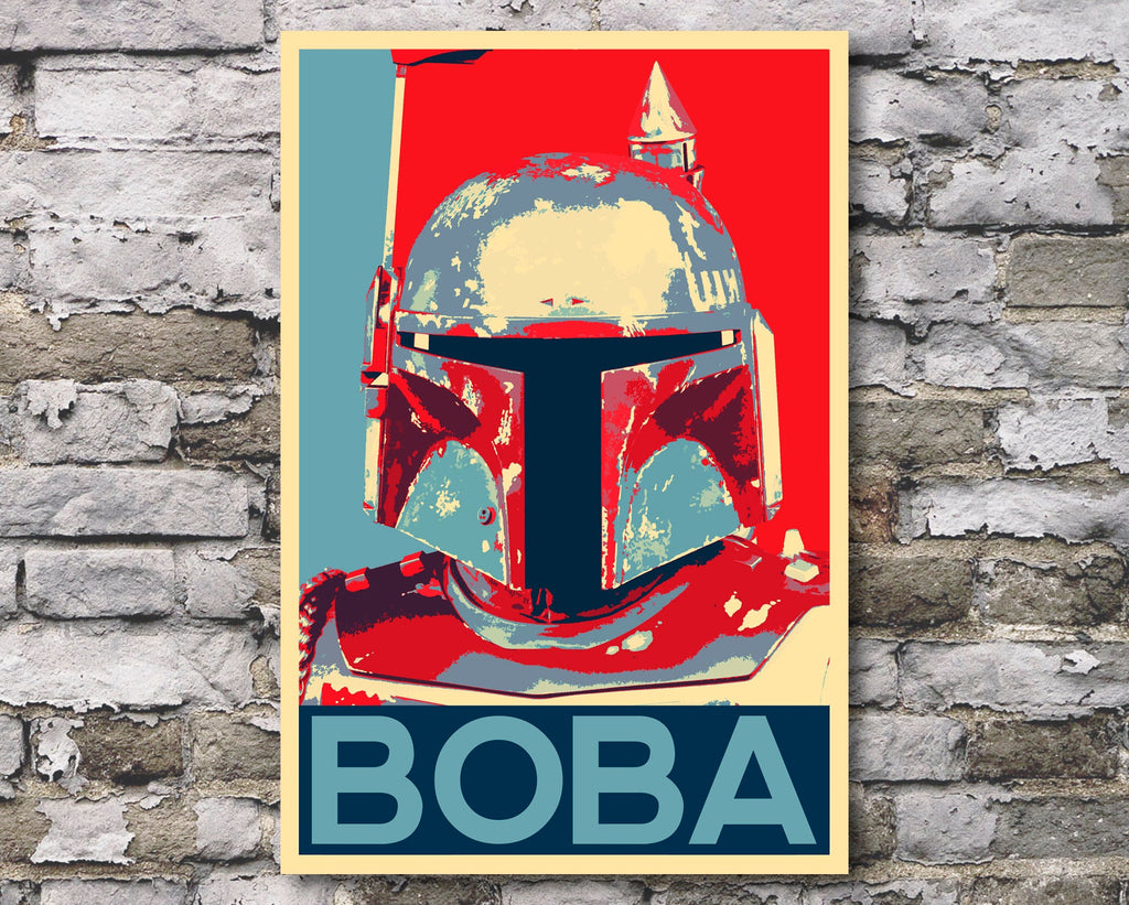Boba Fett Pop Art Illustration - Star Wars Home Decor in Poster Print or Canvas Art