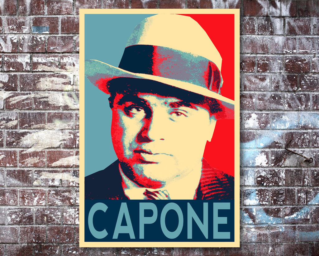 Al Capone Pop Art Illustration - American Mobster Home Decor in Poster Print or Canvas Art