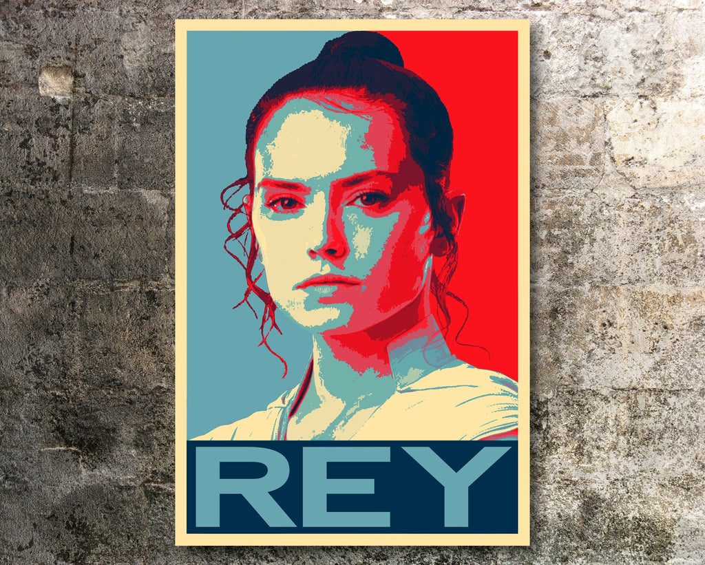 Rey Pop Art Illustration - Star Wars Home Decor in Poster Print or Canvas Art