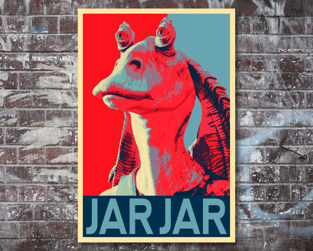 Jar Jar Binks Pop Art Illustration - Star Wars Home Decor in Poster Print or Canvas Art