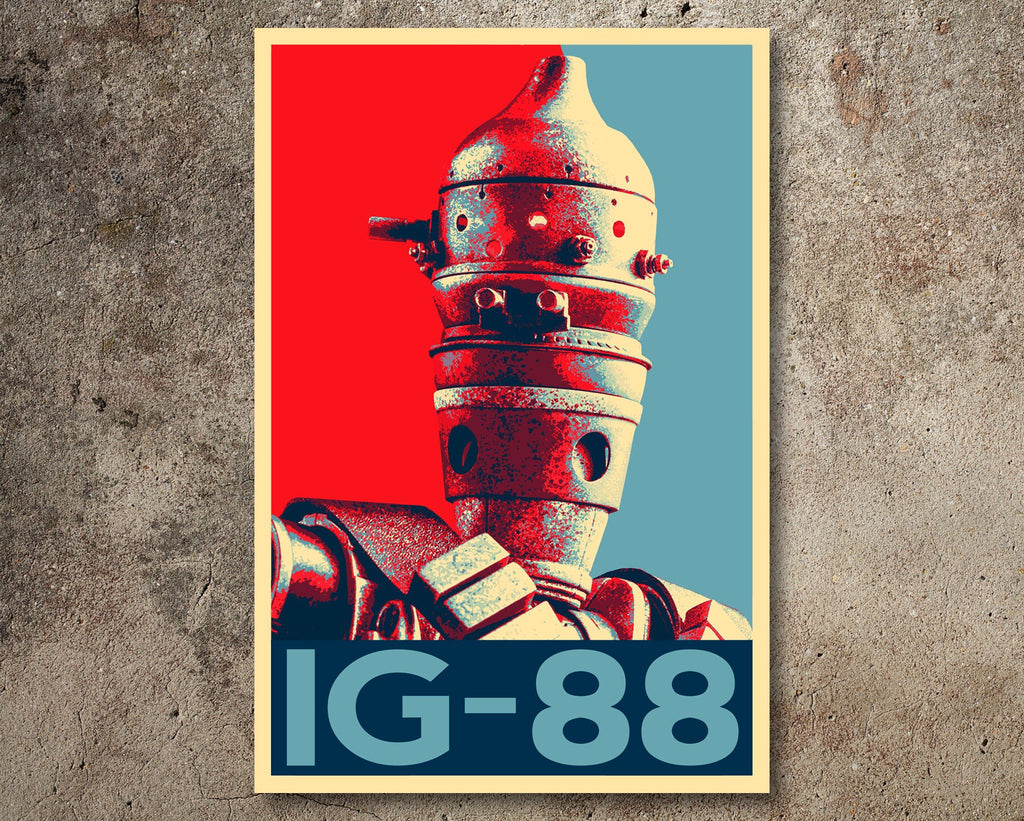 IG-88 Droid Pop Art Illustration - Star Wars Home Decor in Poster Print or Canvas Art