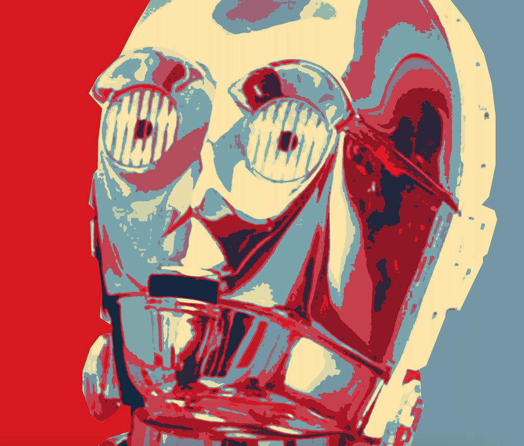 C-3PO Droid Pop Art Illustration - Star Wars Home Decor in Poster Print or Canvas Art