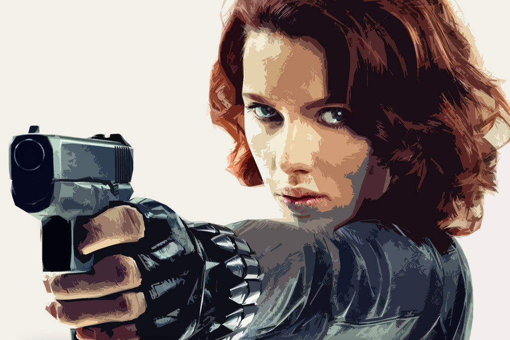 Black Widow Pop Art Illustration - Marvel Avengers Superhero Home Decor in Poster Print or Canvas Art