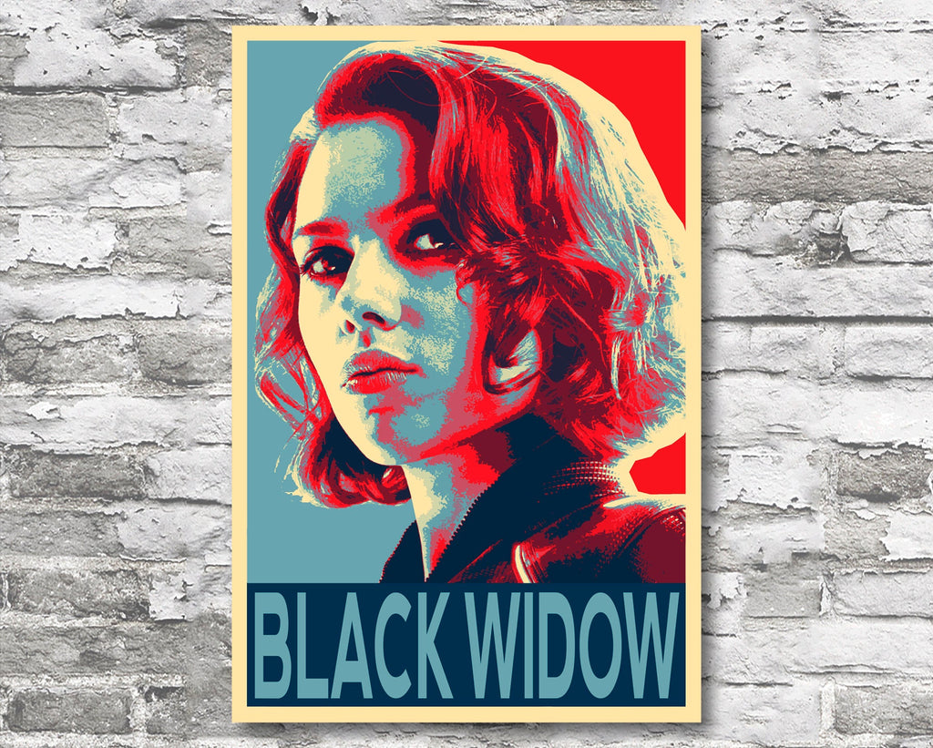 Black Widow Pop Art Illustration - Marvel Avengers Superhero Home Decor in Poster Print or Canvas Art