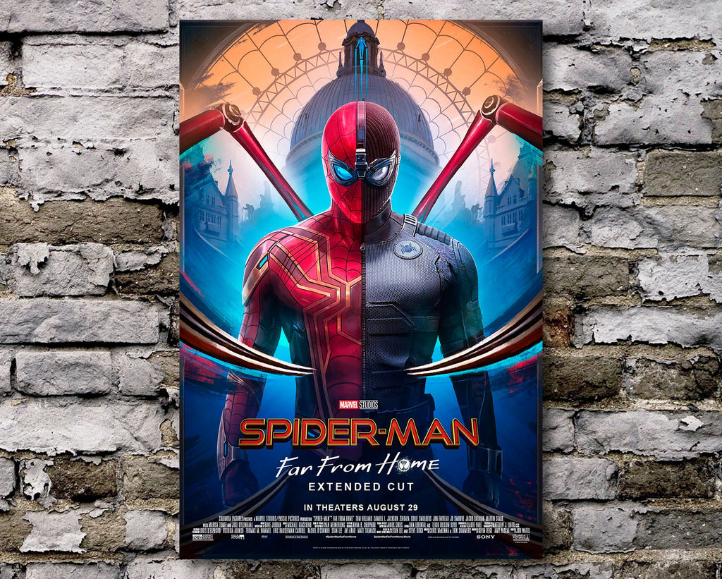 Spider-Man Far From Home 2019 Poster Reprint - Marvel Avengers Superhero Home Decor in Poster Print or Canvas Art