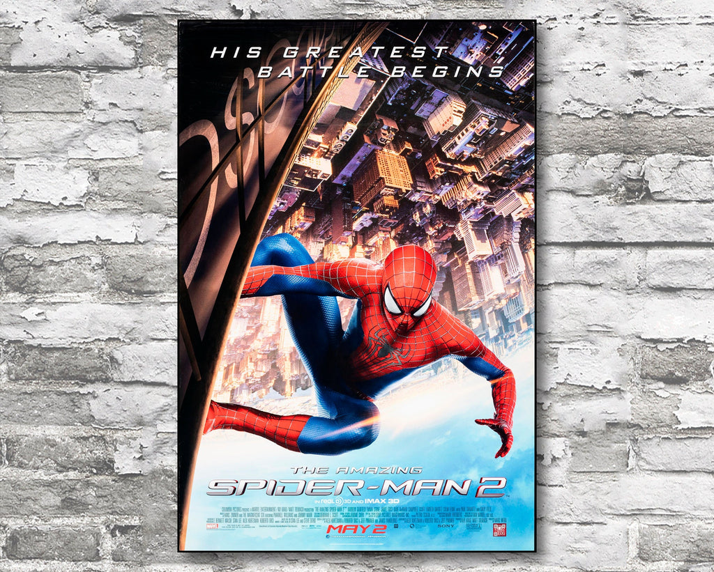 The Amazing Spider-Man 2 2014 Poster Reprint - Marvel Avengers Superhero Home Decor in Poster Print or Canvas Art