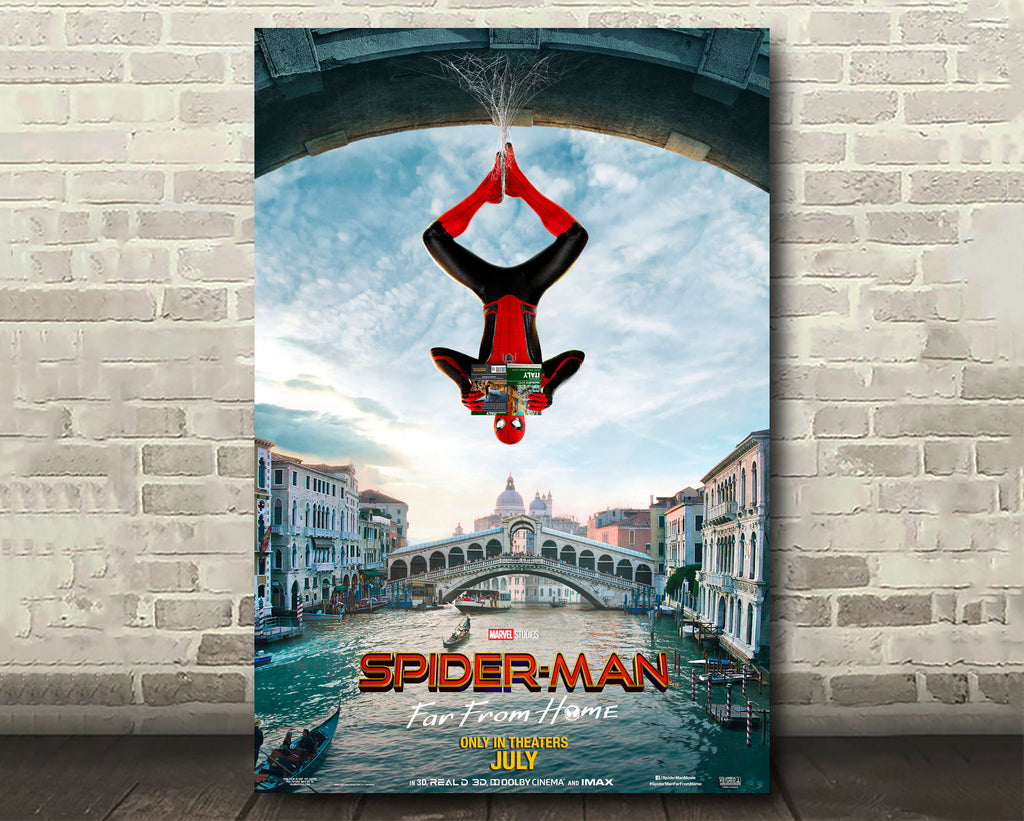 Spider-Man Far From Home 2019 Poster Reprint - Marvel Avengers Superhero Home Decor in Poster Print or Canvas Art