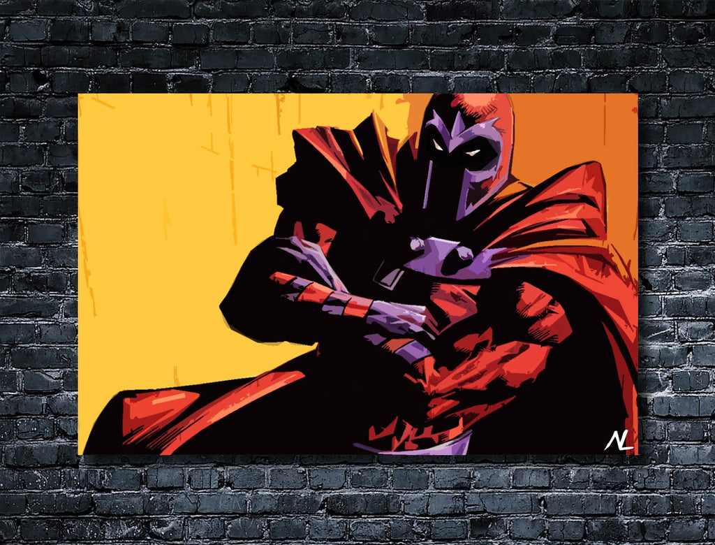 Magneto Pop Art Illustration - Marvel Superhero Home Decor in Poster Print or Canvas Art