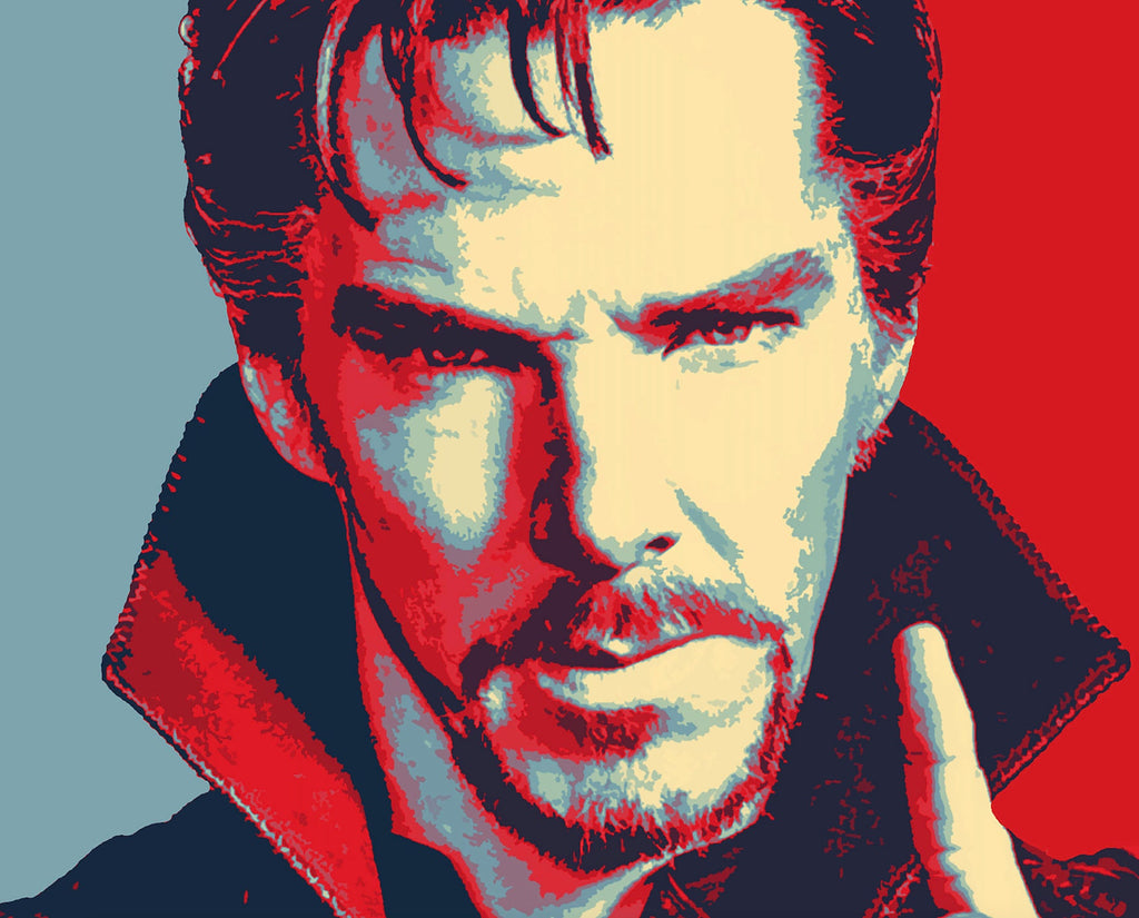 Doctor Strange Pop Art Illustration - Marvel Superhero Home Decor in Poster Print or Canvas Art