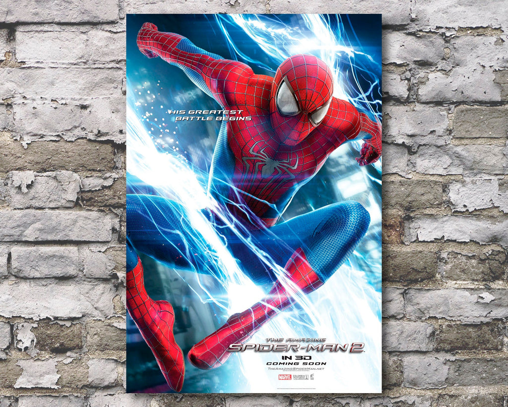 The Amazing Spider-Man 2 2014 Poster Reprint - Marvel Avengers Superhero Home Decor in Poster Print or Canvas Art