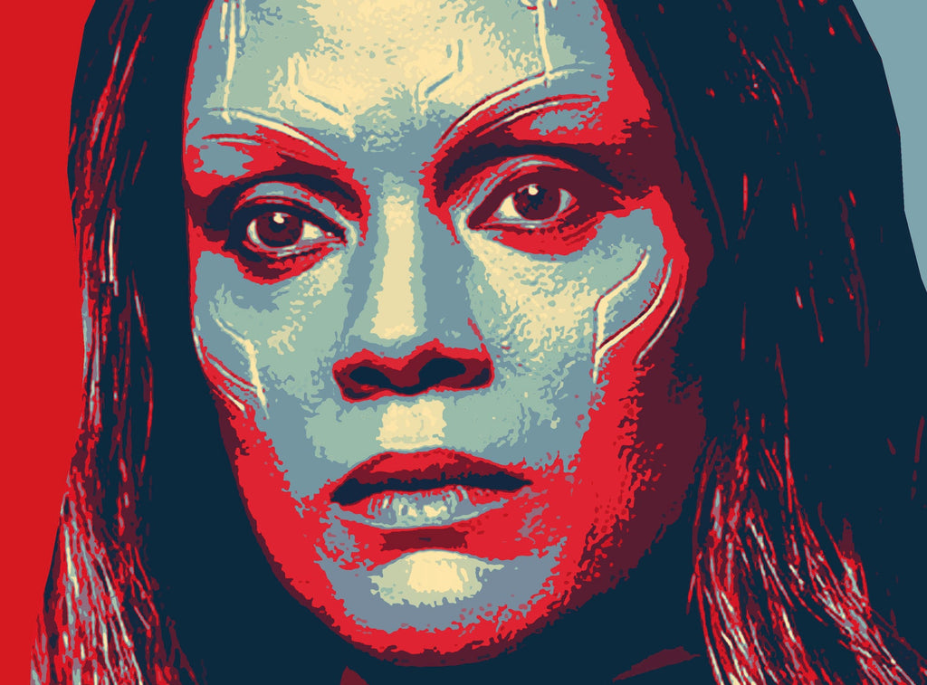 Gamora Pop Art Illustration - Marvel Superhero Home Decor in Poster Print or Canvas Art