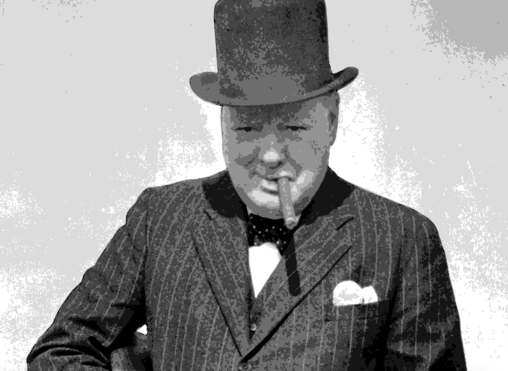 Winston Churchill British Prime Minister Pop Art Illustration - Historical World War 2 Home Decor in Poster Print or Canvas Art