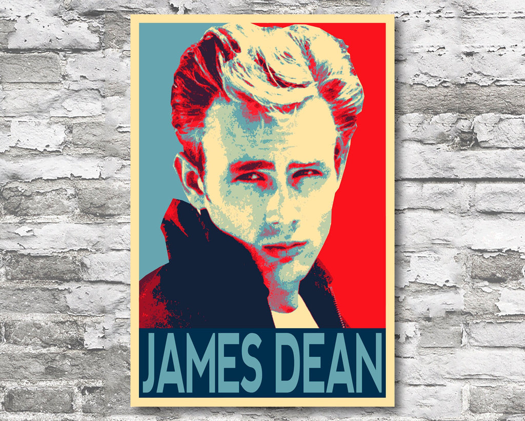 James Dean Pop Art Illustration - Classic Hollywood Icon Home Decor in Poster Print or Canvas Art