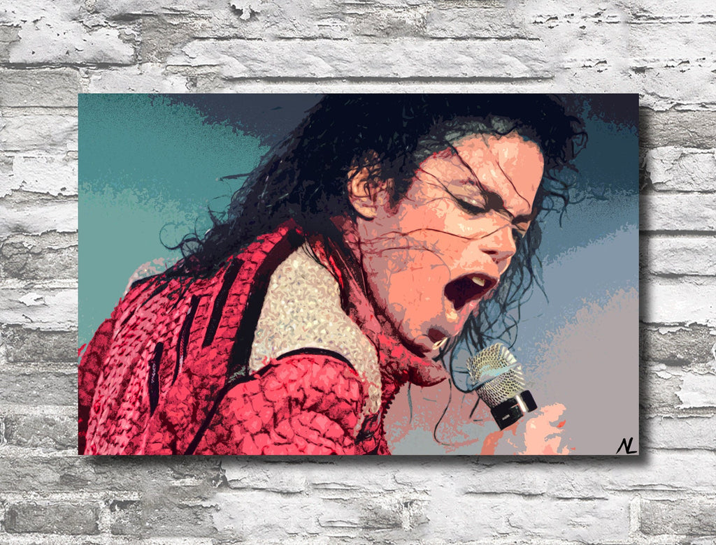 Michael Jackson Pop Art Illustration - Music Icon Home Decor in Poster Print or Canvas Art