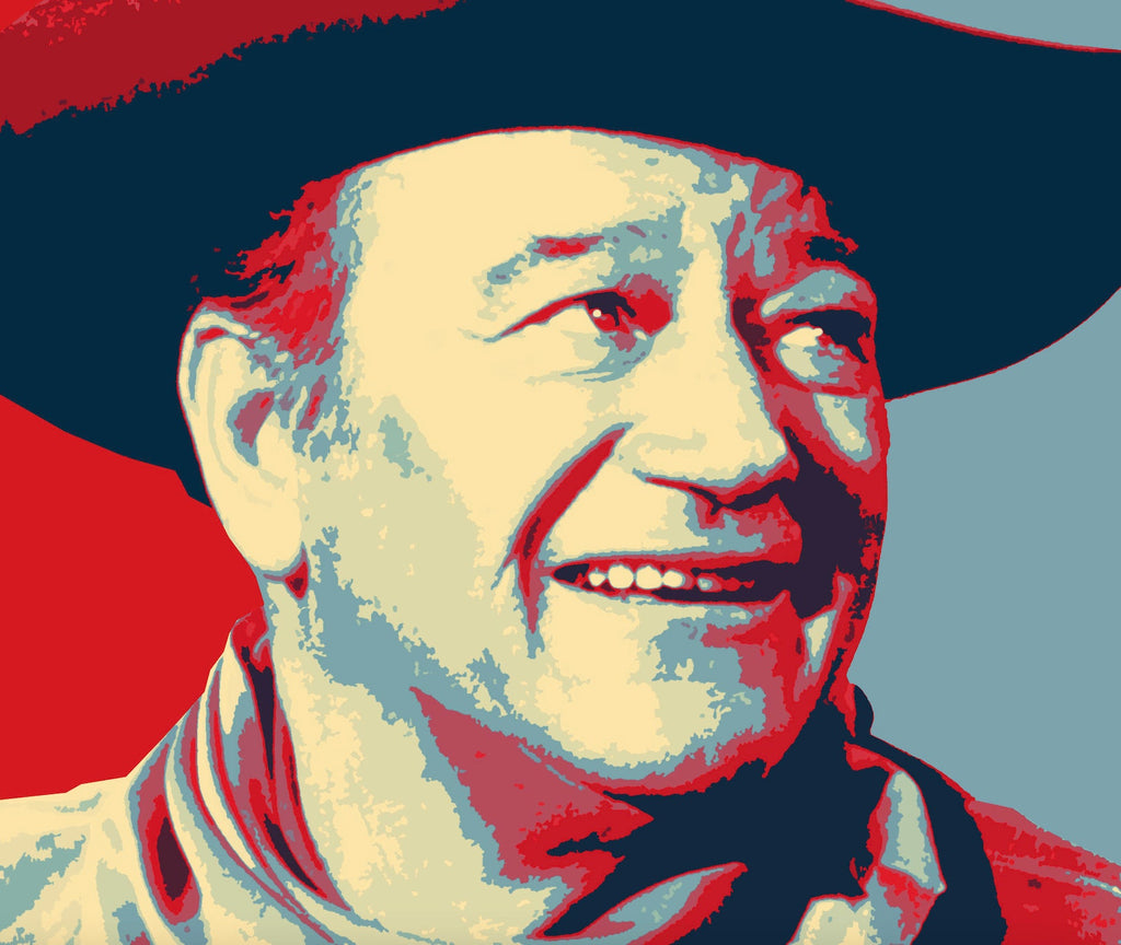 John Wayne Pop Art Illustration - Cowboy Western Home Decor in Poster Print or Canvas Art