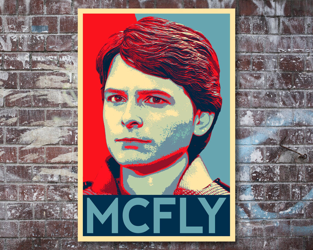 Back to The Future Marty McFly Pop Art Illustration - Science Fiction Home Decor in Poster Print or Canvas Art