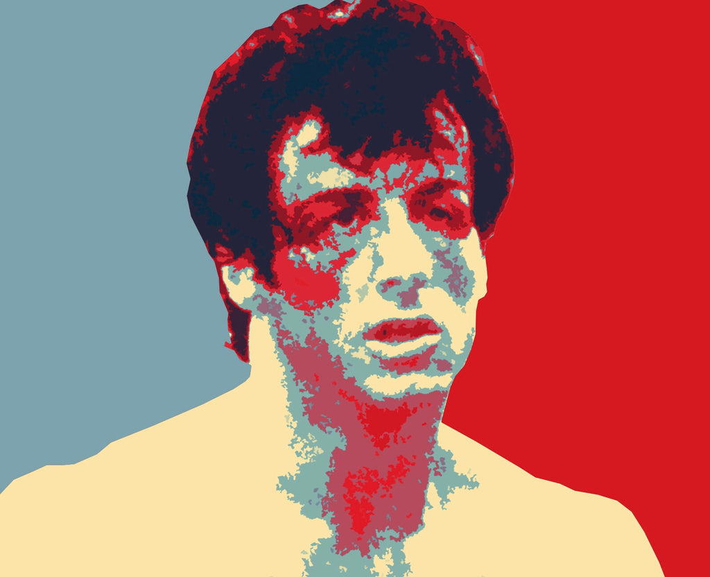 Rocky Pop Art Illustration - Sylvester Stallone Boxing Movie Home Decor in Poster Print or Canvas Art