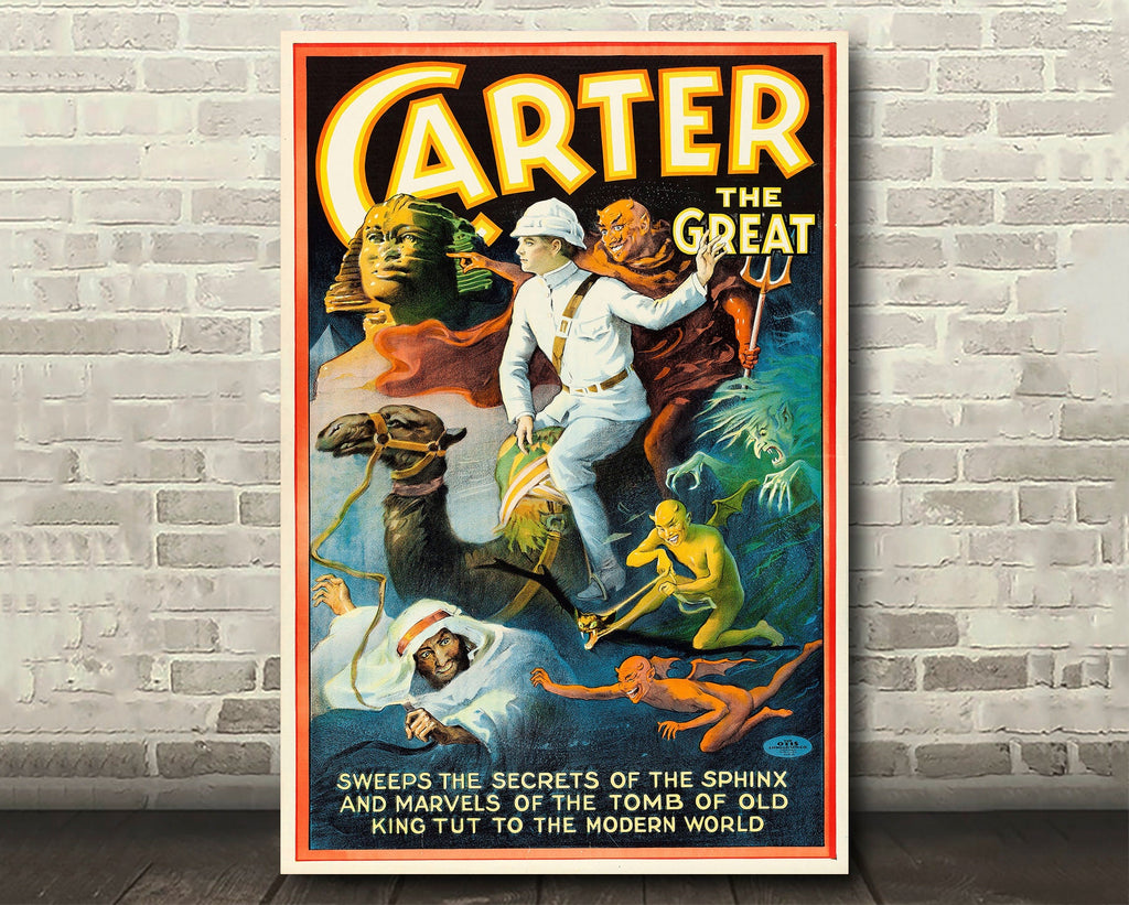 Carter The Great Vintage Poster Reprint - Classic Vaudeville Magician Home Decor in Poster Print or Canvas Art