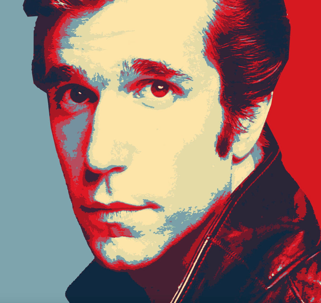 Fonzie Pop Art Illustration - Henry Winkler Happy Days Television Home Decor in Poster Print or Canvas Art