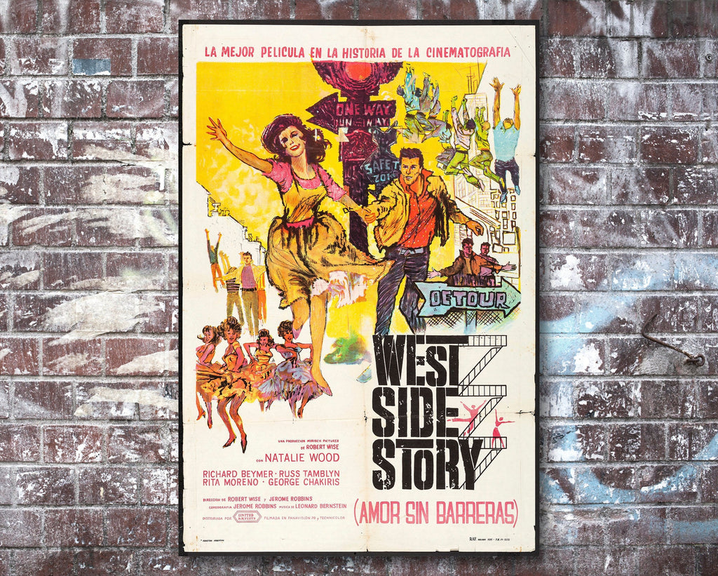 West Side Story 1961 Vintage Spanish Poster Reprint - Classic Hollywood Home Decor in Poster Print or Canvas Art