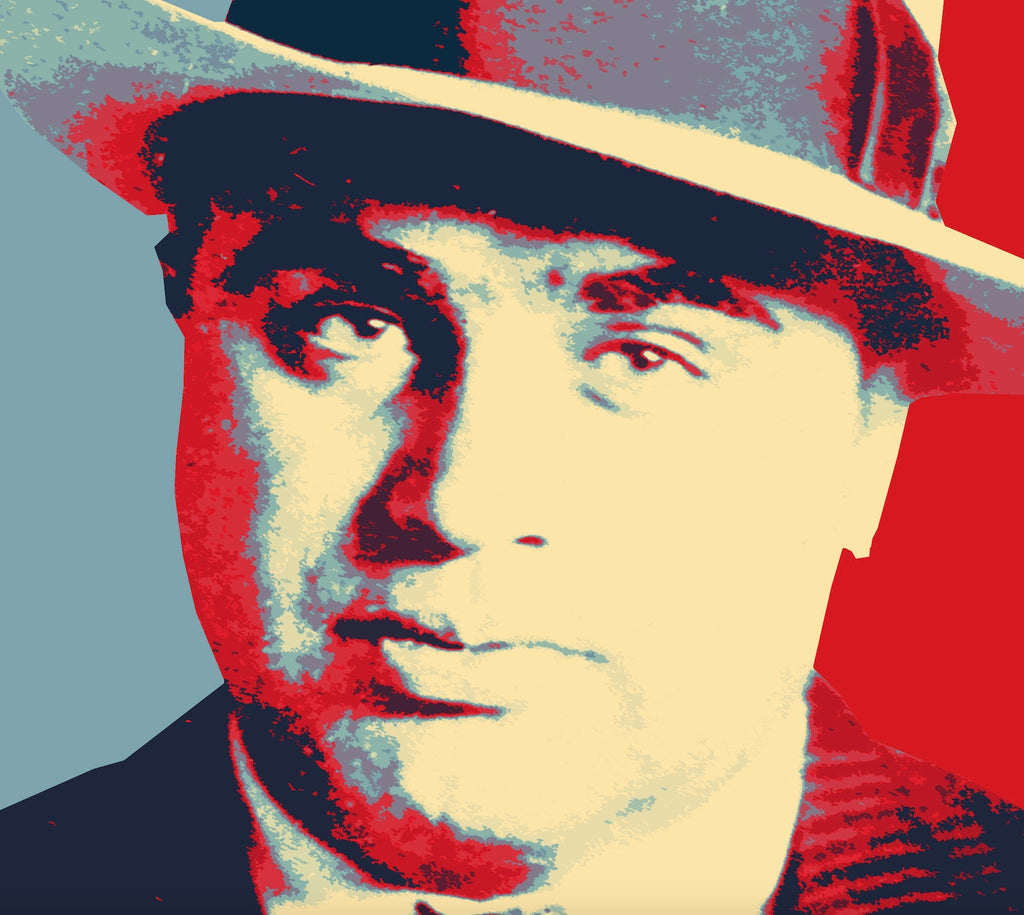 Al Capone Pop Art Illustration - American Mobster Home Decor in Poster Print or Canvas Art