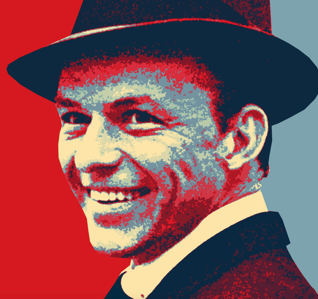 Frank Sinatra Pop Art Illustration - Rat Pack Classic Hollywood Music Home Decor in Poster Print or Canvas Art